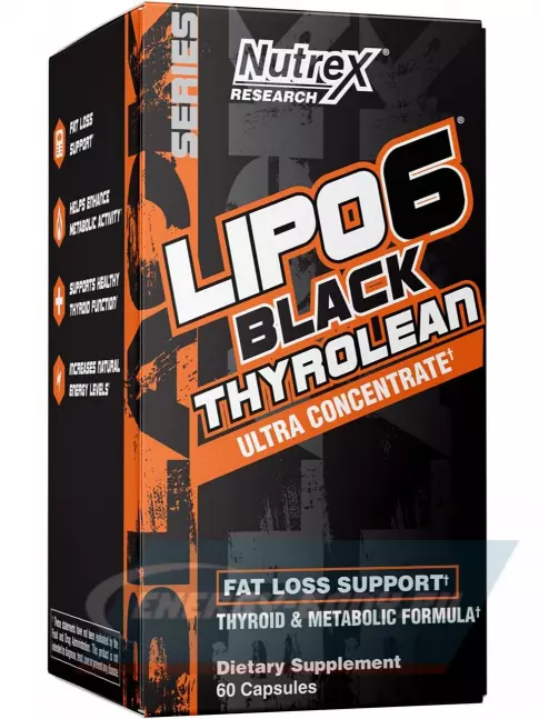  NUTREX Lipo-6 Black Thyrolean Ultra Concentrate, Thyroid & Metabolic 60 капсул
