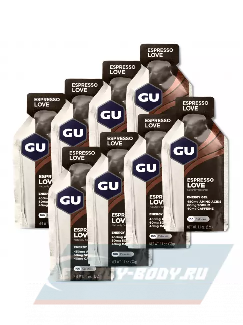 Энергетический гель GU ENERGY GU Original Energy Gel 40mg caffeine 8 x 32 г, Эспрессо Лав
