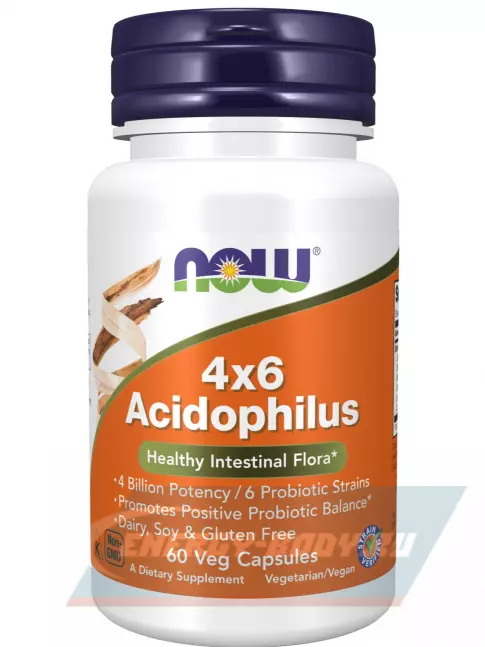  NOW FOODS 4х6 Acidophilus 60 веган капсул