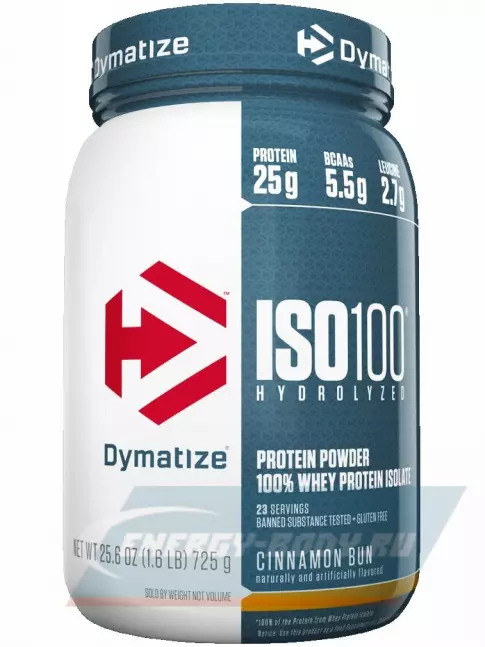  Dymatize ISO100 Hydrolyzed 725 г, Булочка с корицей