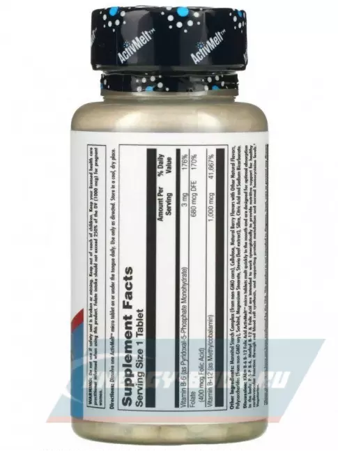  KAL B-6 B-12 Folic Acid ActMlt 60 таблеток, Ягоды
