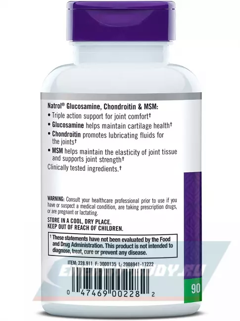 Суставы, связки Natrol Glucosamine Chondroitin MSM 90 таблеток