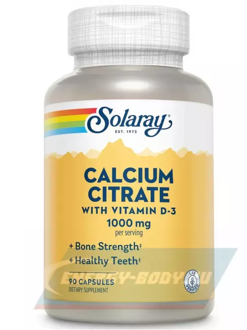  Solaray Calcium Citrate Vitamin D-3, 1000 mg 90 капсул