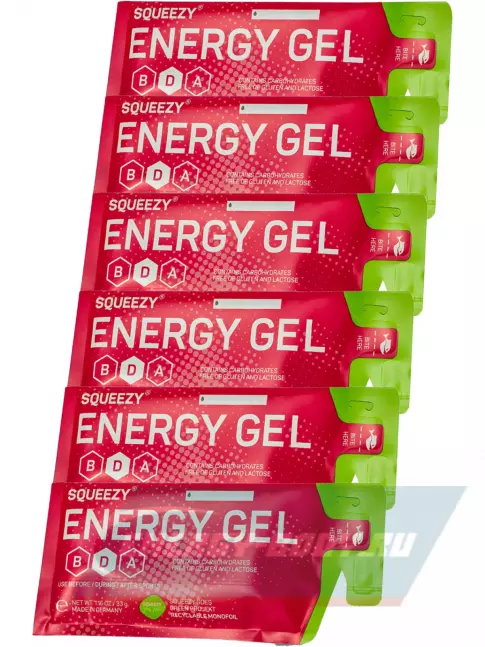Энергетический гель SQUEEZY ENERGY SUPER GEL 6 x 33 г, Натуральный