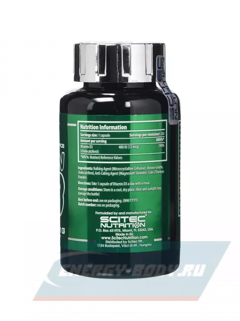  Scitec Nutrition Vitamin D3 250 капсул