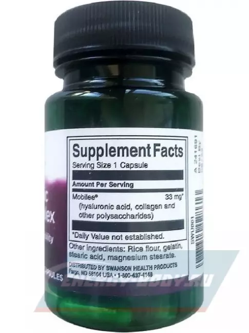 Суставы, связки Swanson Hyal-Joint Hyaluronic Acid Complex 33 mg 60 капсул