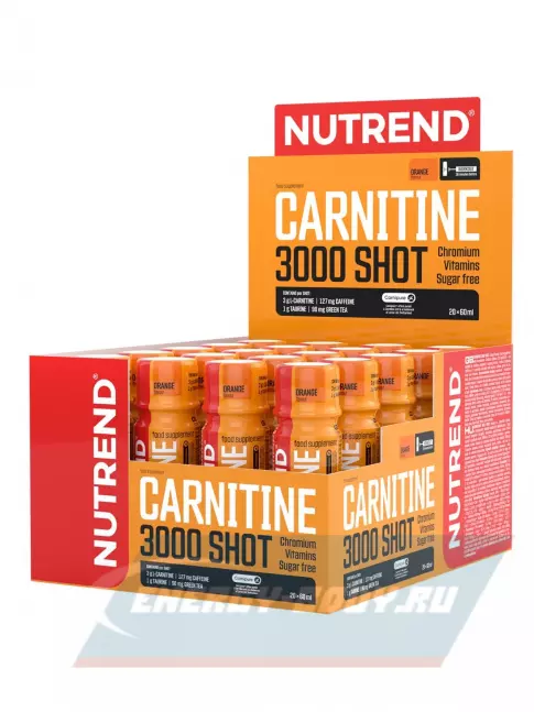 L-Карнитин NUTREND CARNITINE 3000 SHOT 20 х 60 мл, Апельсин L-Карнитин NUTREND CARNITINE 3000 SHOT 20 х 60 мл, Апельсин