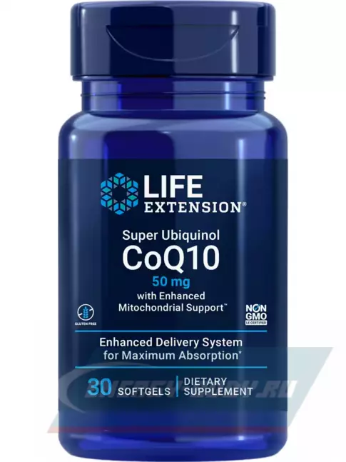  Life Extension Super Ubiquinol CoQ10 with Enhanced Mitochondrial Support 50 mg 30 капсул