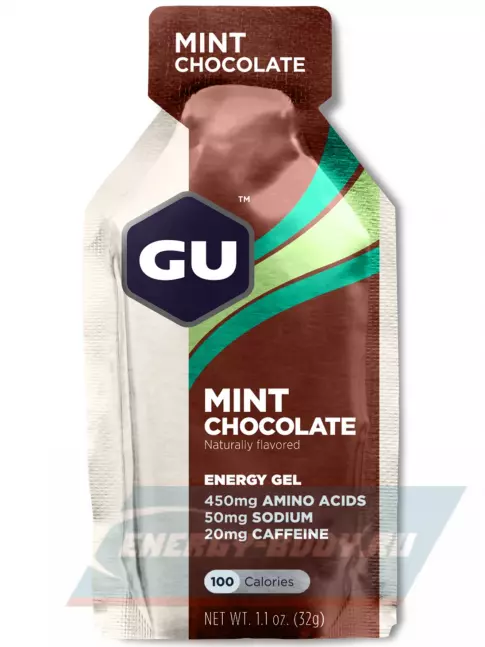 Энергетический гель GU ENERGY GU Original Energy Gel 20mg caffeine 32 г, Мятный шоколад