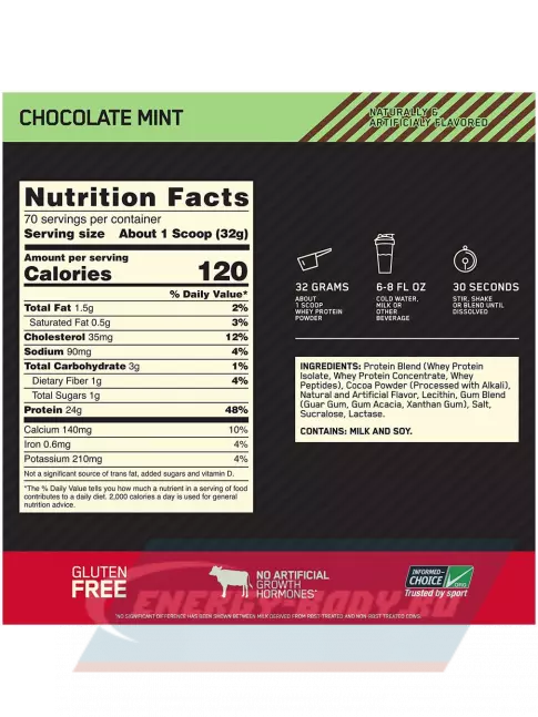  Optimum Nutrition 100% Whey Gold Standard 2240 г, Шоколад мята