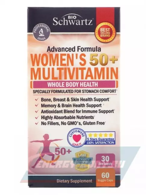  BioSchwartz Women's 50+ Multivitamin 60 вегетарианских капсул