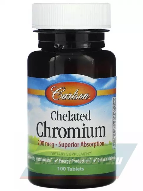 Минералы Carlson Labs Chelated Chromium 100 таблеток