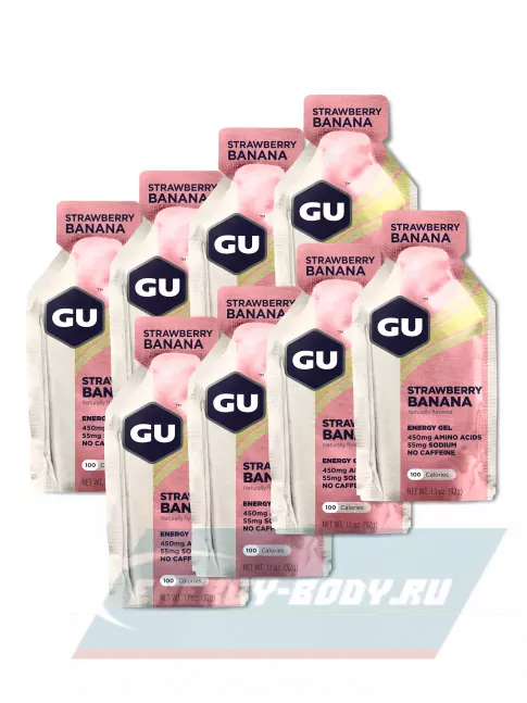Энергетический гель GU ENERGY GU Original Energy Gel no caffeine 8 x 32 г, Клубника-Банан