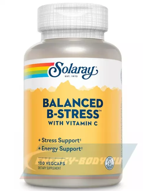  Solaray Balanced B-Stress With Vitamin C 100 веган капсул