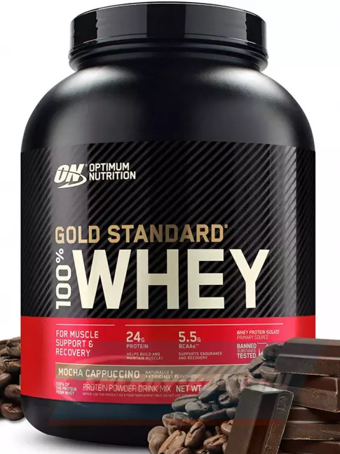 Optimum Nutrition 100% Whey Gold Standard 2270 г + шейкер, Мокко Капучино