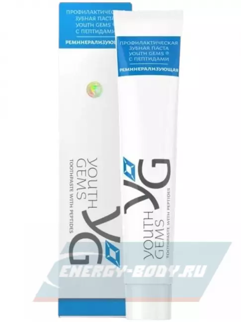  PEPTIDES YOUTH GEMS Зубная паста реминерализующая с пептидами 95 г