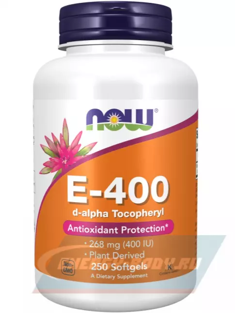  NOW FOODS E-400 D-Alpha Tocopheryl 250 гелевых капсул