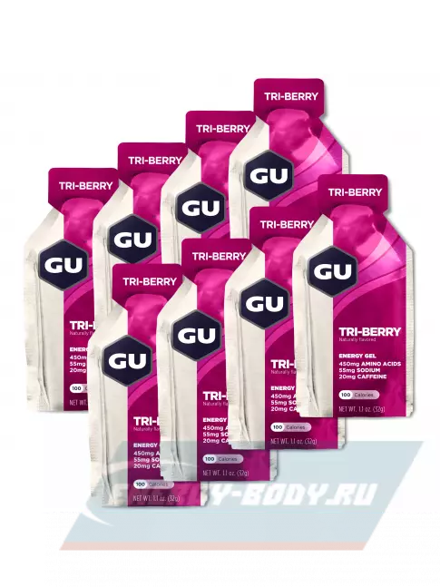 Энергетический гель GU ENERGY GU Original Energy Gel 20mg caffeine 8 x 32 г, Лесные ягоды