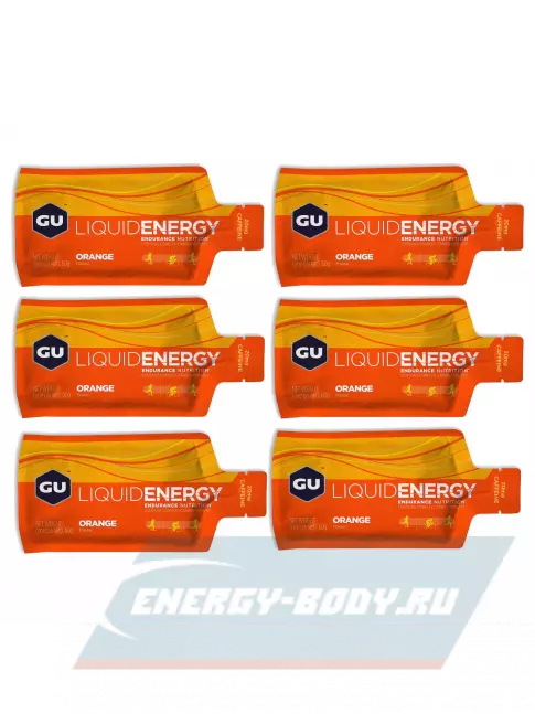 Энергетический гель GU ENERGY GU Liquid Enegry Gel 20mg caffeine 6 саше x 60 g, Апельсин