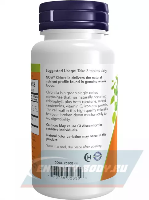  NOW FOODS Chlorella 1000 mg 60 таблеток