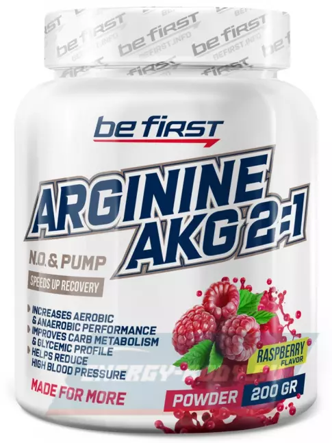  Be First Arginine AKG 2:1 (AAKG) powder (аргинин альфа-кетоглутарат) 200 г, Малина