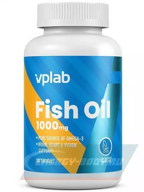 Omega 3 VP Laboratory Fish Oil, омега 3, витамины А, D, Е 120 капсул