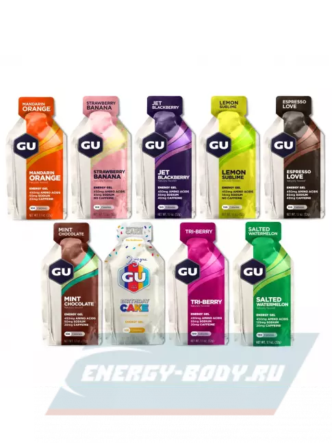 Энергетический гель GU ENERGY 1x9 GU Original Energy Gel 9 x 32 г, Микс
