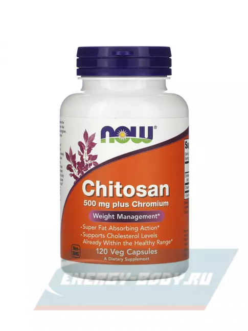 Минералы NOW FOODS Chitosan Plus Chromium 500 мг 120 веган капсул