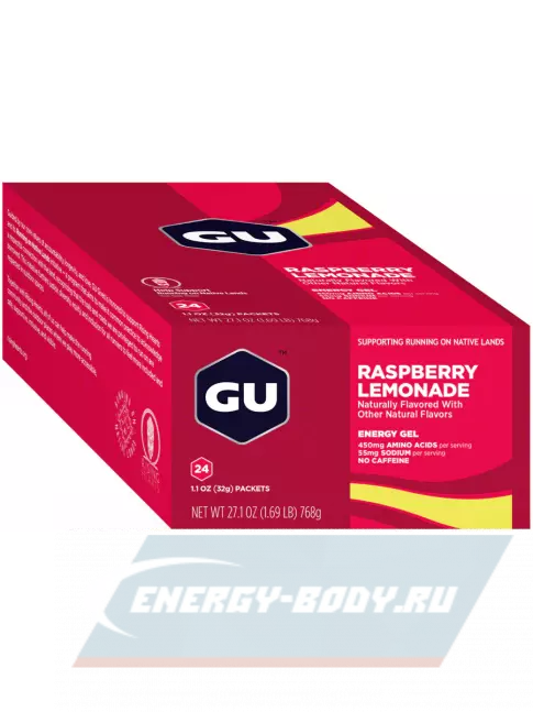 Энергетический гель GU ENERGY GU Original Energy Gel no caffeine 24 x 32 г, Малиновый лимонад