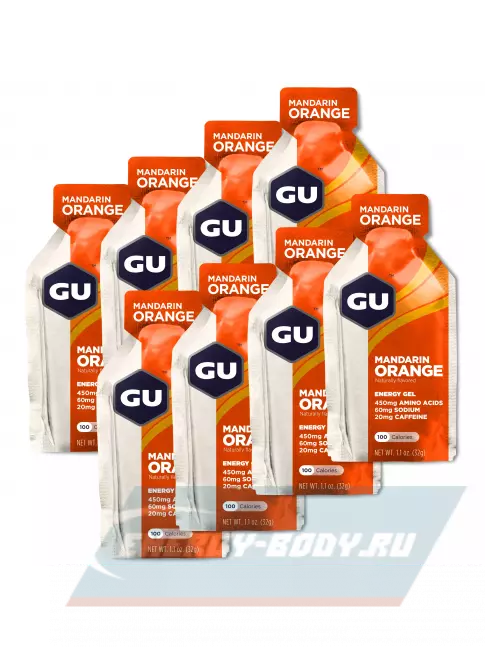 Энергетический гель GU ENERGY GU Original Energy Gel 20mg caffeine 8 x 32 г, Апельсин-Мандарин