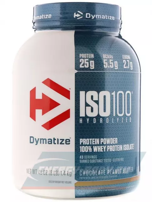  Dymatize ISO100 Hydrolyzed 1400 г, Шоколадовое арахисовое масло