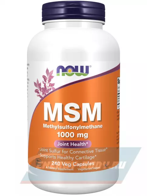 Суставы, связки NOW FOODS MSM 1000 mg - Метилсульфонилметан МСМ 240 веган капсул Суставы, связки NOW FOODS MSM 1000 mg - Метилсульфонилметан МСМ 240 веган капсул