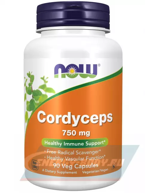  NOW FOODS Cordyceps 750 mg 90 веган капсул