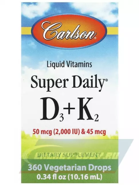  Carlson Labs Super Daily D3 + K2 10,16 мл