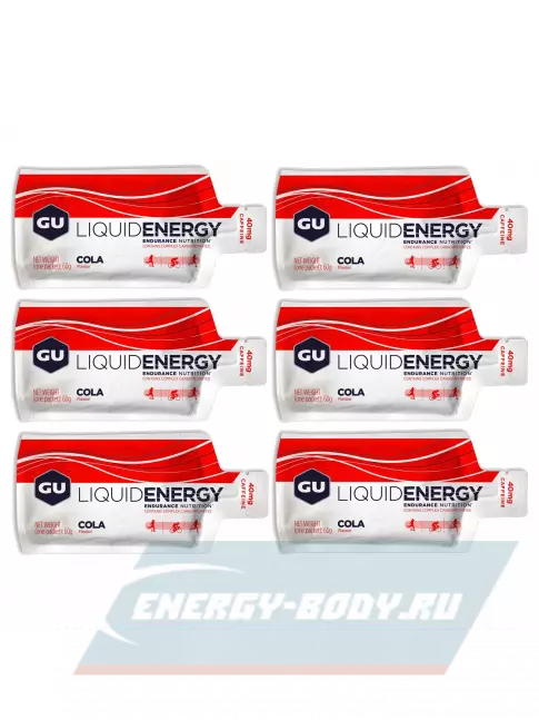 Энергетический гель GU ENERGY GU Liquid Enegry Gel caffeine 6 саше x 60 g, Кола