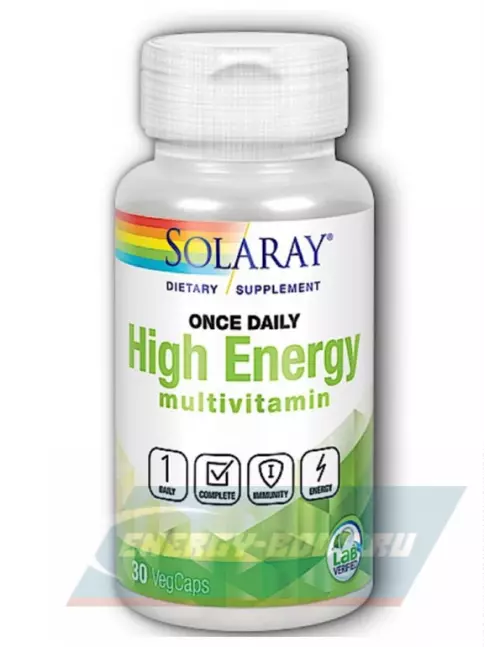  Solaray Once Daily High Energy Multi-Vita-Min 30 вегетарианских капсул