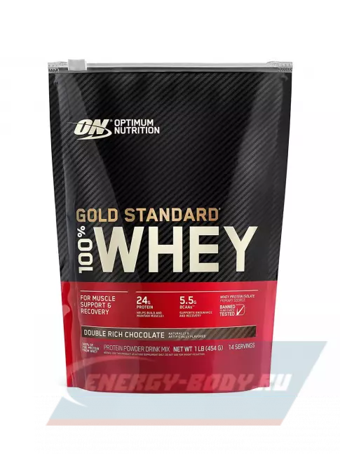  Optimum Nutrition 100% Whey Gold Standard 454 г, Двойной шоколад