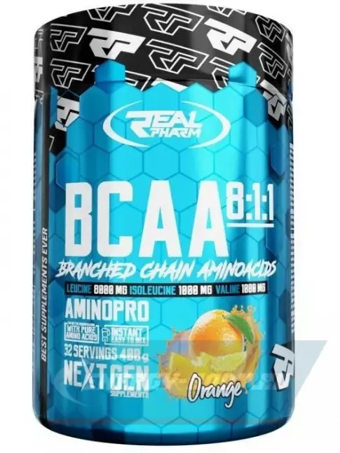 ВСАА Real Pharm BCAA 8:1:1 400 г, Апельсин