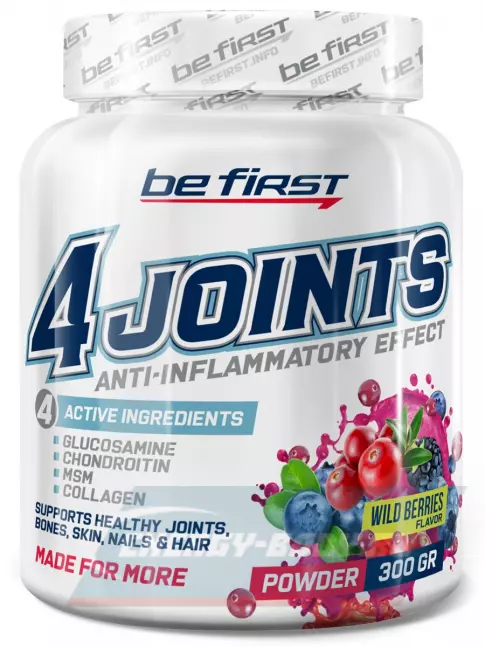 Суставы, связки Be First 4joints Powder 300 г, Лесные ягоды
