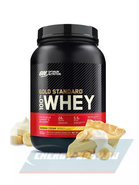 Optimum Nutrition 100% Whey Gold Standard 907 г, Банановый крем Optimum Nutrition 100% Whey Gold Standard 907 г, Банановый крем