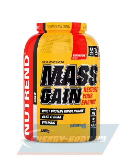 Гейнер NUTREND MASS GAIN 2250 г, Клубника