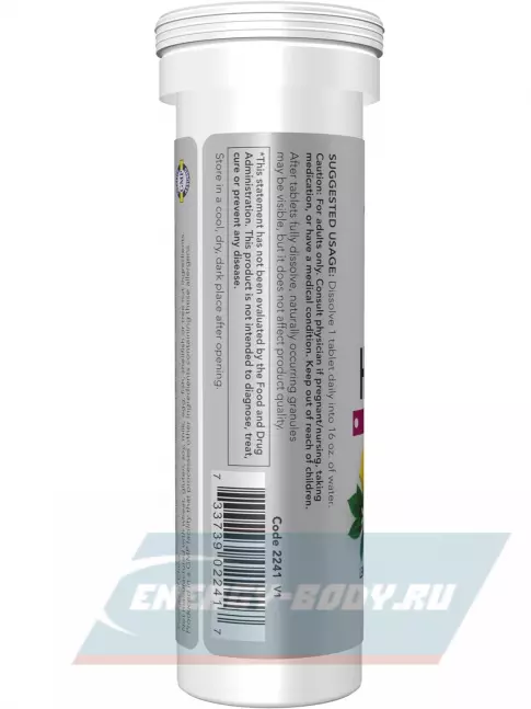  NOW FOODS Effer-Hydrate, Electrolyte Supplement 10 шипучих таблеток, Лимон - Лайм