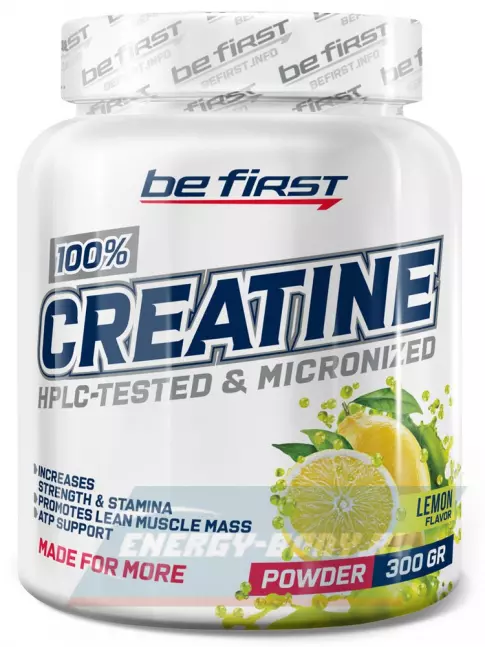  Be First Creatine Micronized Powder (креатин моногидрат) 300 г, Лимон