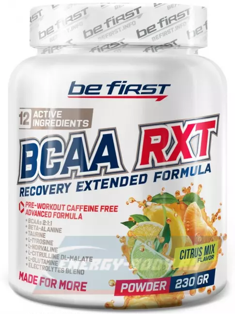 ВСАА Be First BCAA RXT powder 230 г, Цитрусовый микс