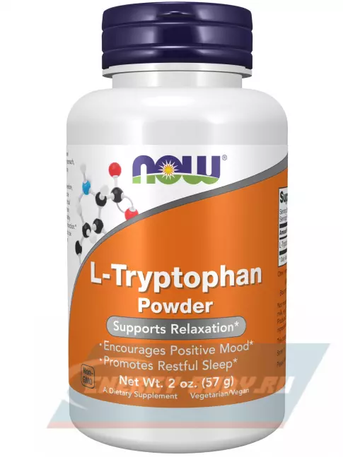 Аминокислотны NOW FOODS L-Tryptophan Powder 57 г, Натуральный