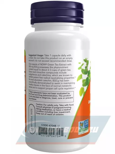  NOW FOODS EGCg Green Tea Extract 400 mg 90 веган капсул