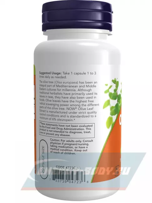  NOW FOODS Olive leaf extract 500 mg 60 веган капсул