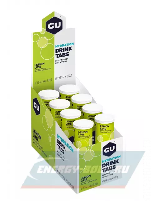  GU ENERGY GU HYDRATION DRINK TABS 8 x 12 таб, Лимон-Лайм