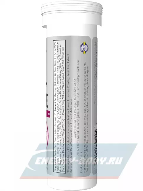  NOW FOODS Effer-Hydrate, Electrolyte Supplement 10 шипучих таблеток, Лимон - Лайм