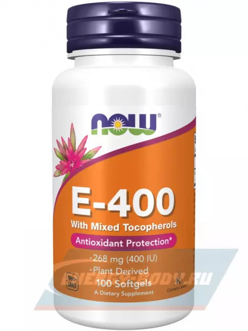  NOW FOODS E-400 With Mixed Tocopherols 100 капсул